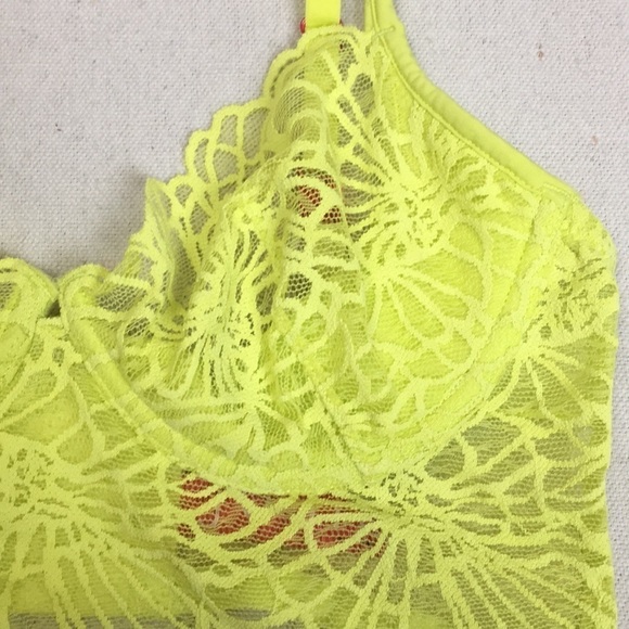Josie Natori Bardot Lace Bra citrus Yellow  32b/c - Picture 5 of 11